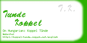 tunde koppel business card