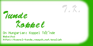 tunde koppel business card